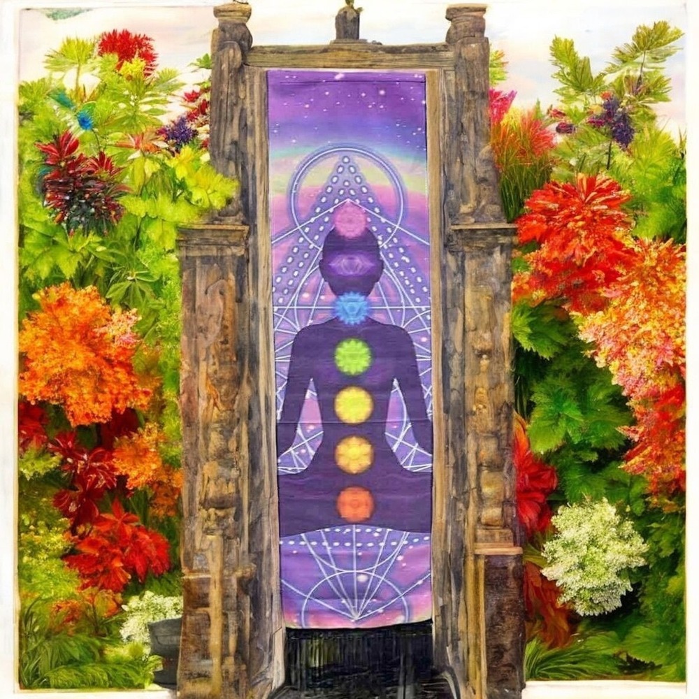 Chakra Silhouette Mandala Tapestry‎